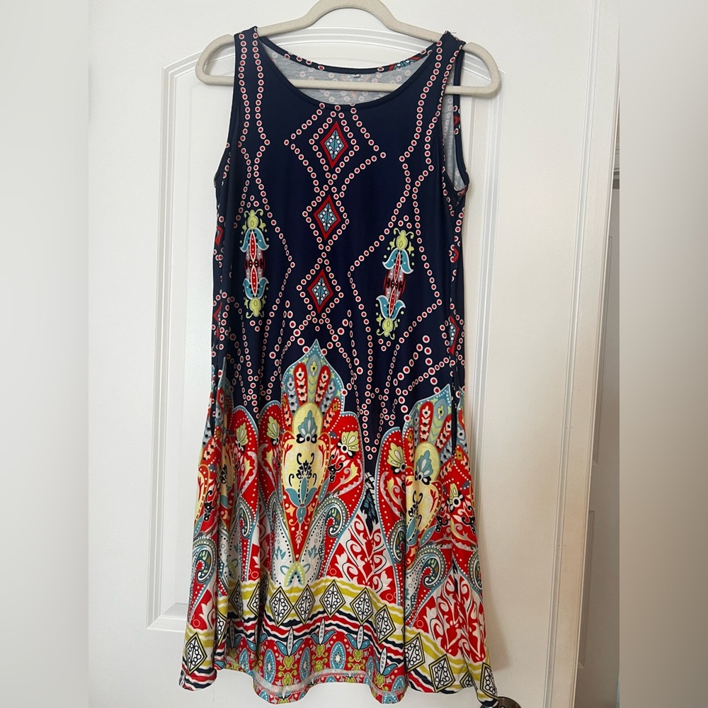 Brand new, very colorful sleeveless dress!